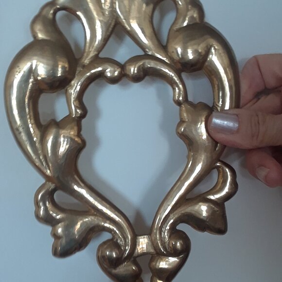 Large Solid Brass Ornate Wall Mounted Hook - Picture 10 of 13